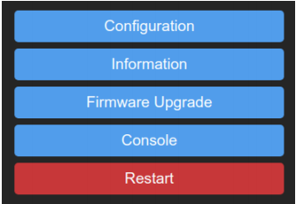 Tasmota console menu selectie